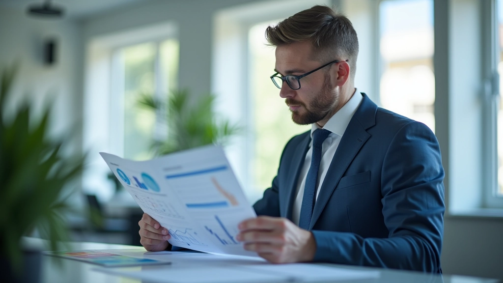 Pinigų srautų apskaičiavimas ir investicijų planavimas, biuro aplinkoje su dokumentais